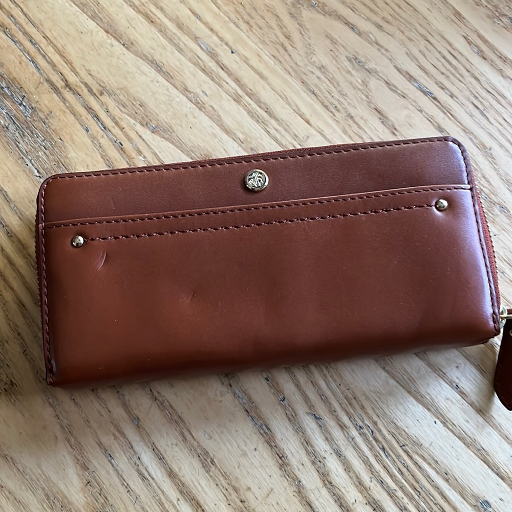 Brooks Brothers Brown clutch wallet leather new never used